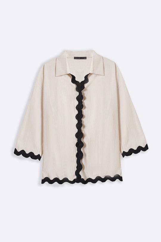 OFF WHITE RIC RAC COTTON SHIRT