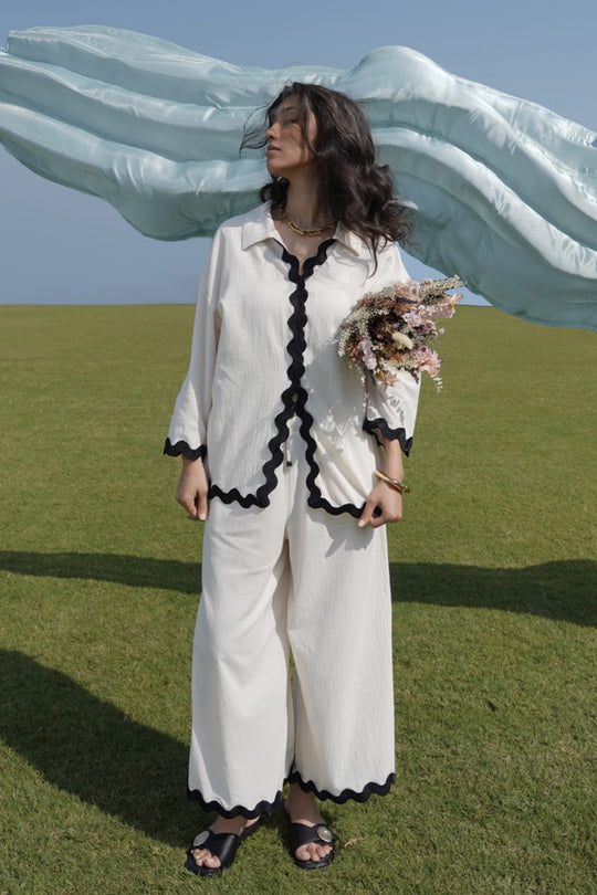 OFF WHITE RIC RAC COTTON SHIRT