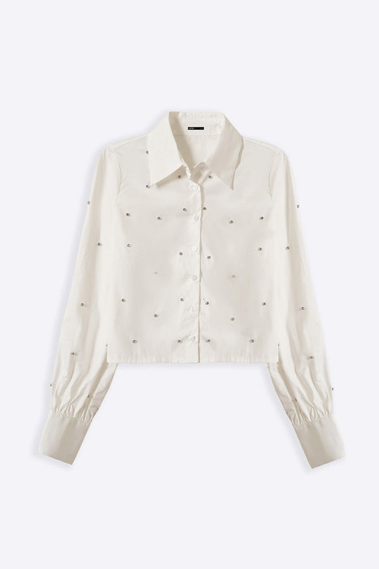 WHITE BOXY DATE NIGHT SHIRT