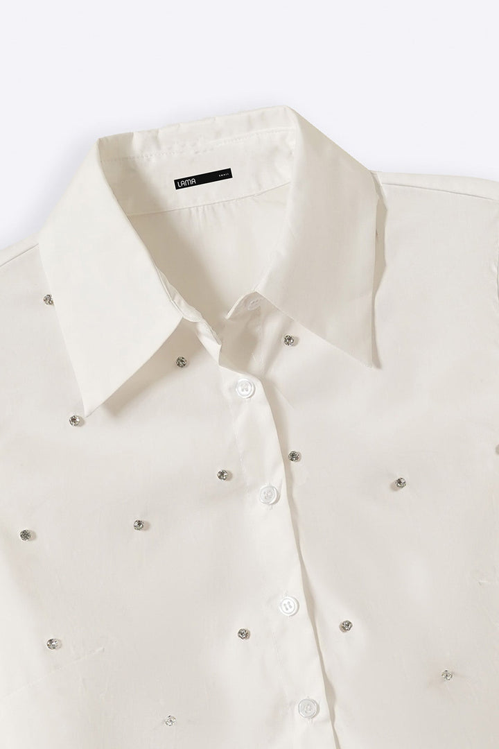 WHITE BOXY DATE NIGHT SHIRT