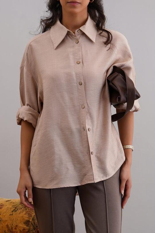 BEIGE EASY BREEZE BLOUSE
