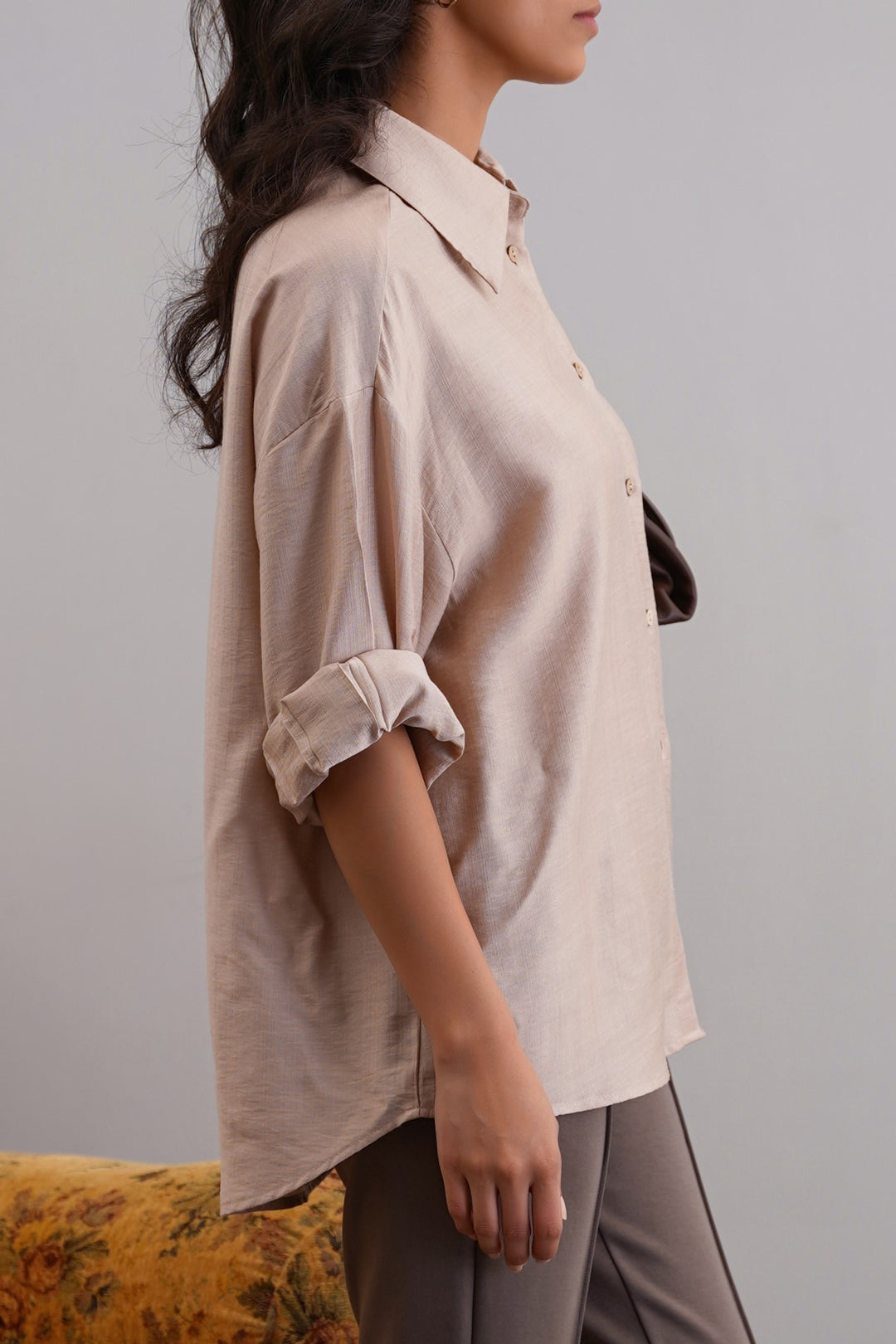 BEIGE EASY BREEZE BLOUSE
