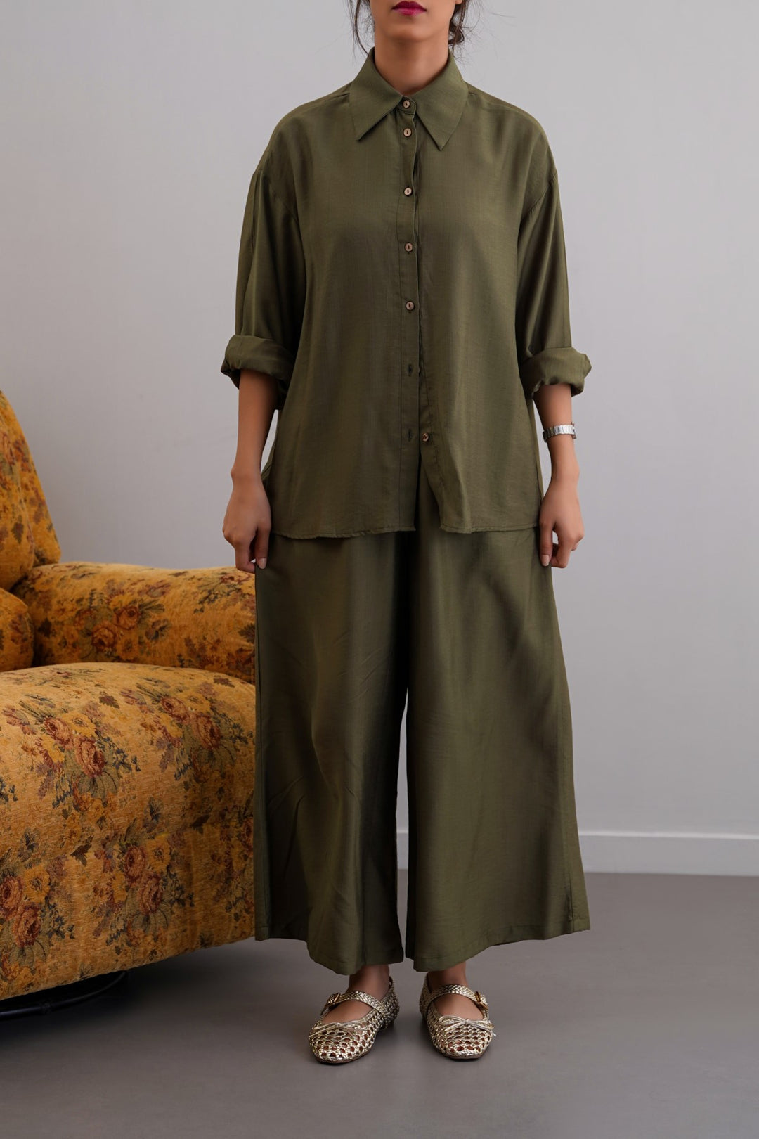 GREEN EASY BREEZE BLOUSE