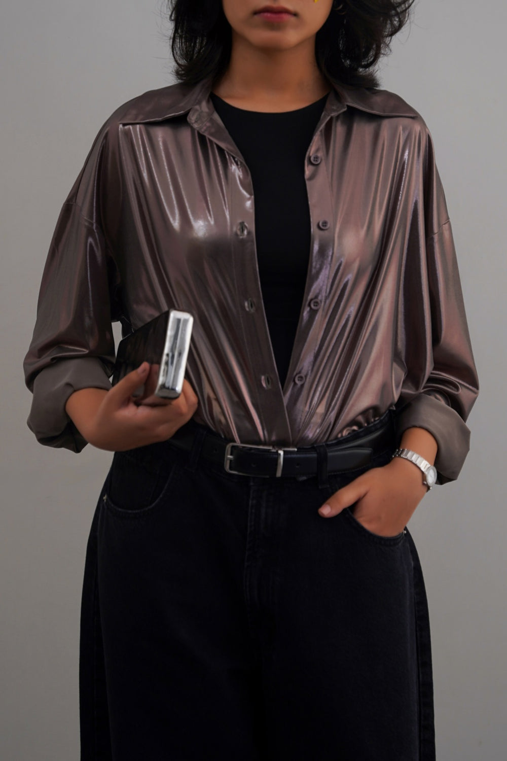 BRONZE RETRO METALLIC SHIRT