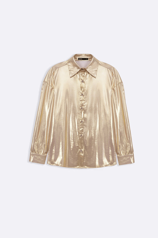 LIGHT GOLD RETRO METALLIC SHIRT