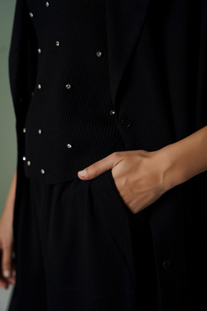 EMBELLISHED RIBBED TANK