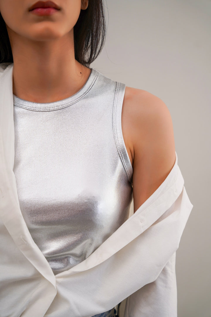 SILVER GLAM TANK TOP