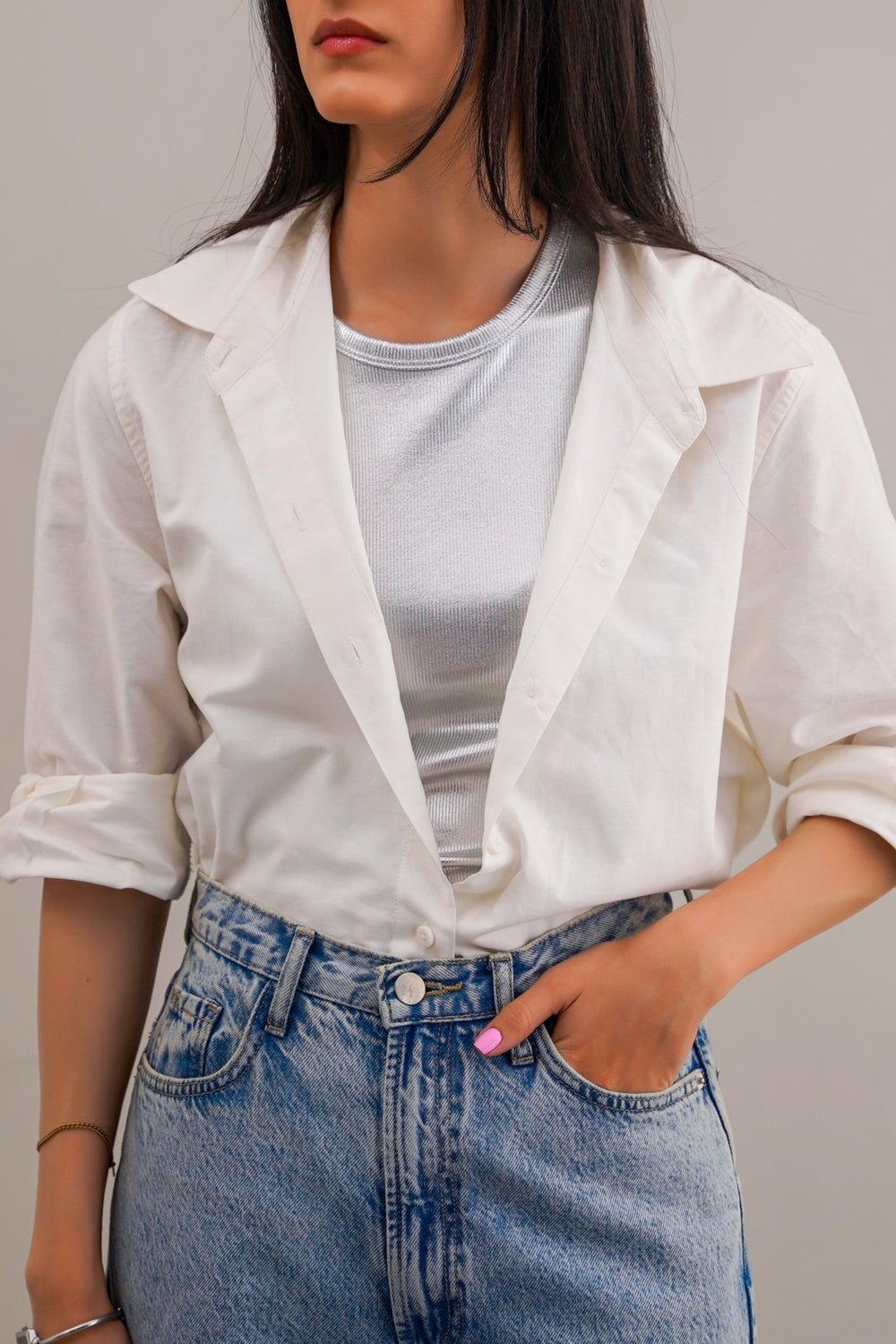 SILVER GLAM TANK TOP
