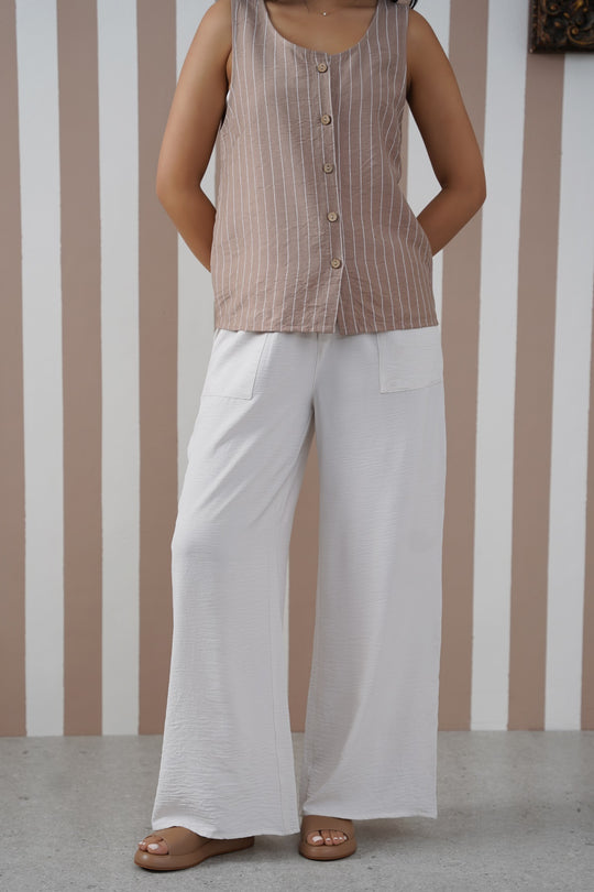 TAUPE STRIPED BLOUSE