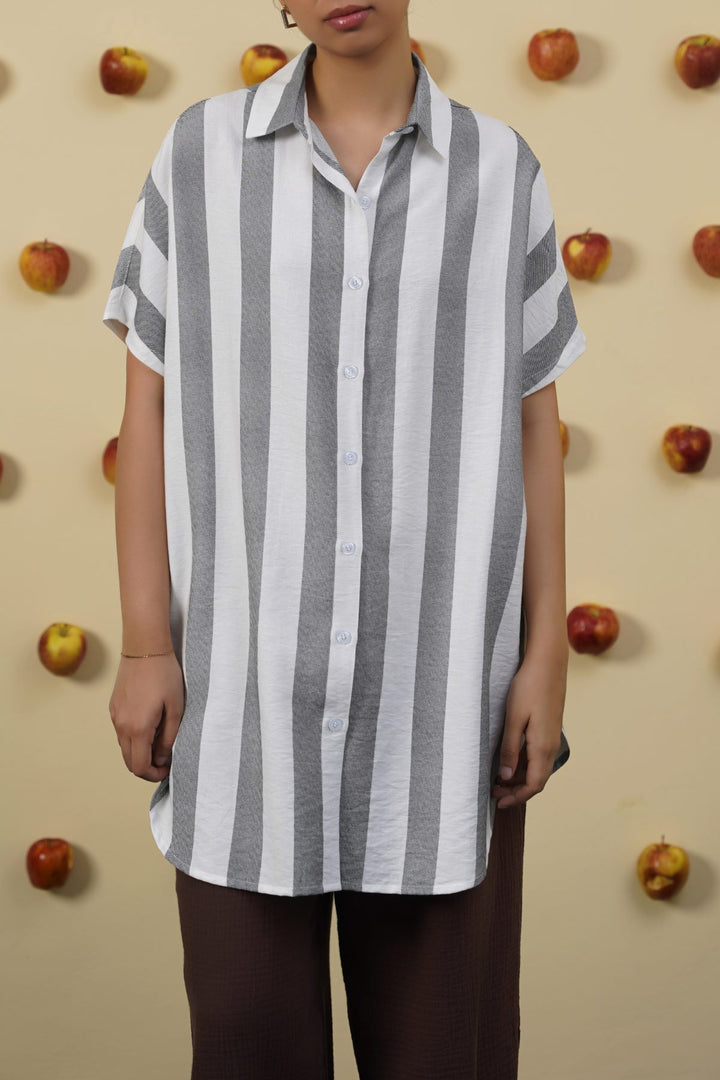 BLACK STRIPED HOLIDAY TUNIC