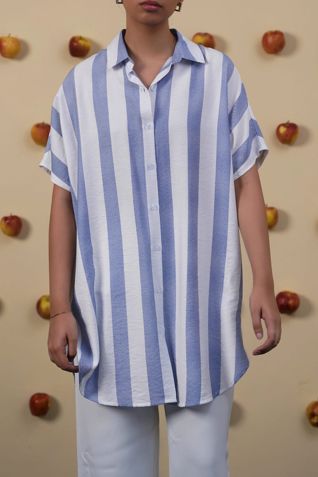 BLUE STRIPED HOLIDAY TUNIC