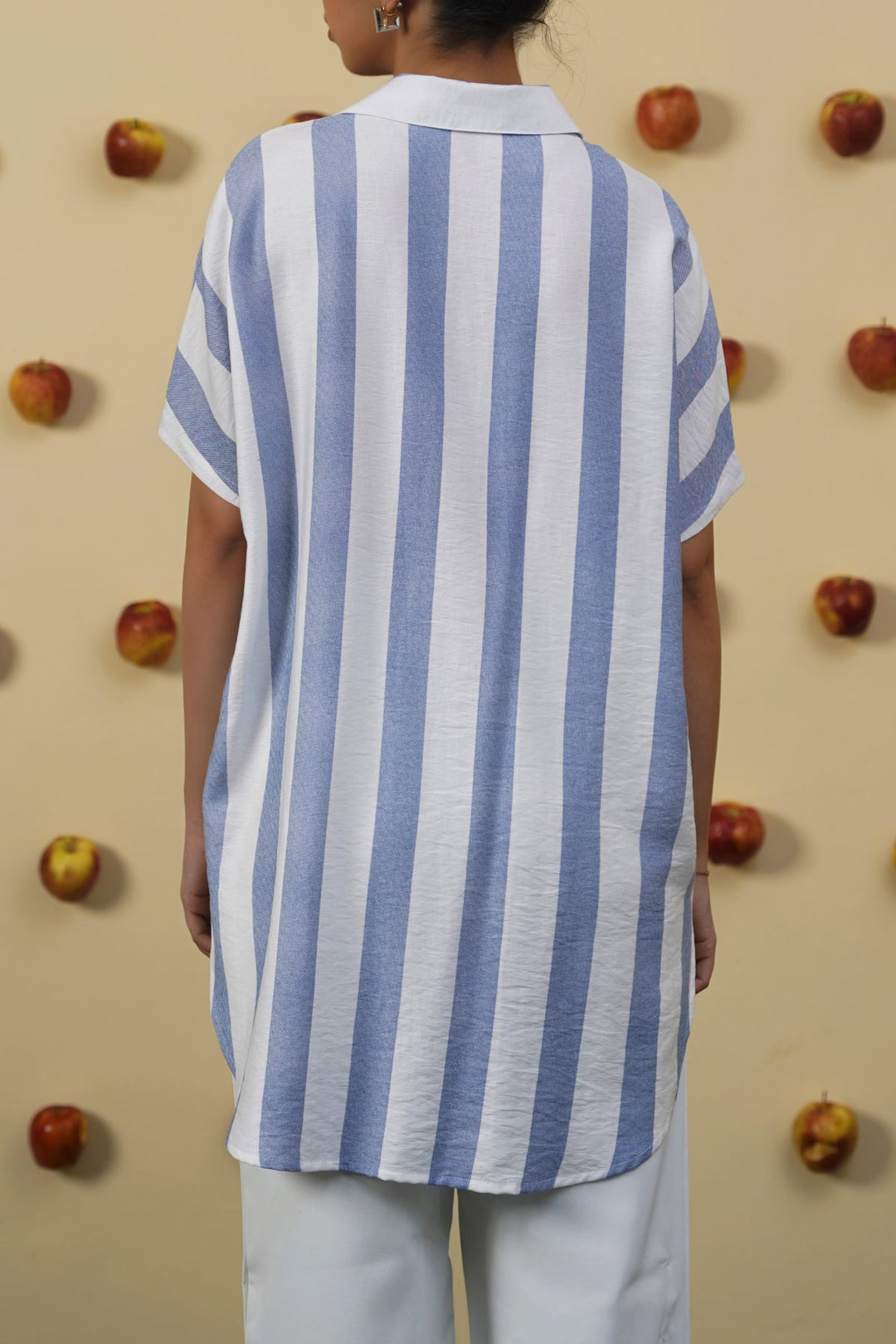 BLUE STRIPED HOLIDAY TUNIC