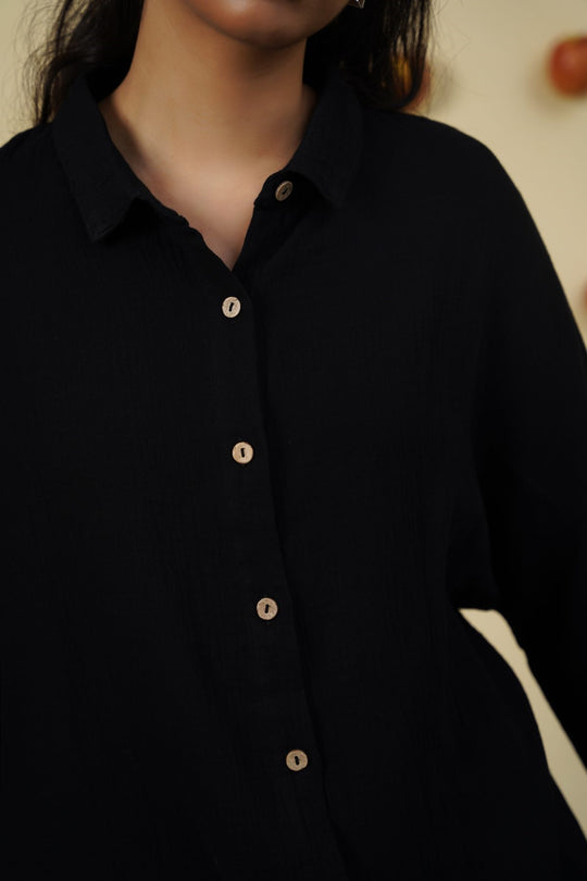 BLACK EVERYDAY MUSLIN SHIRT