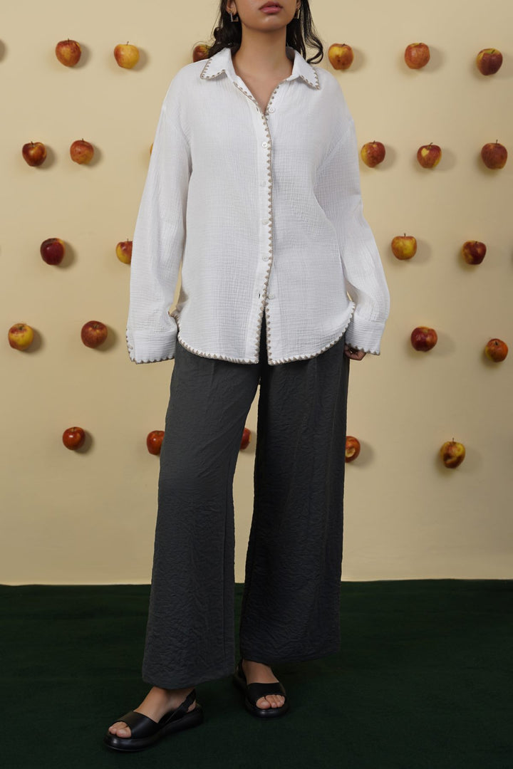 BEIGE MUSLIN RESORT SHIRT