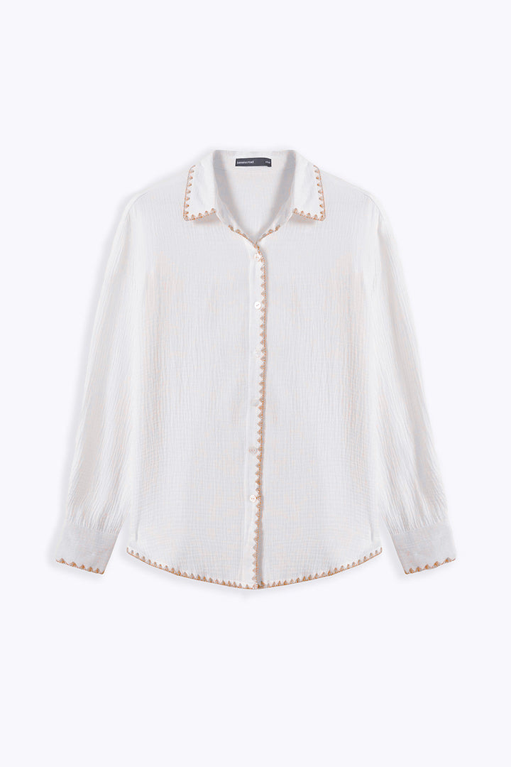BEIGE MUSLIN RESORT SHIRT