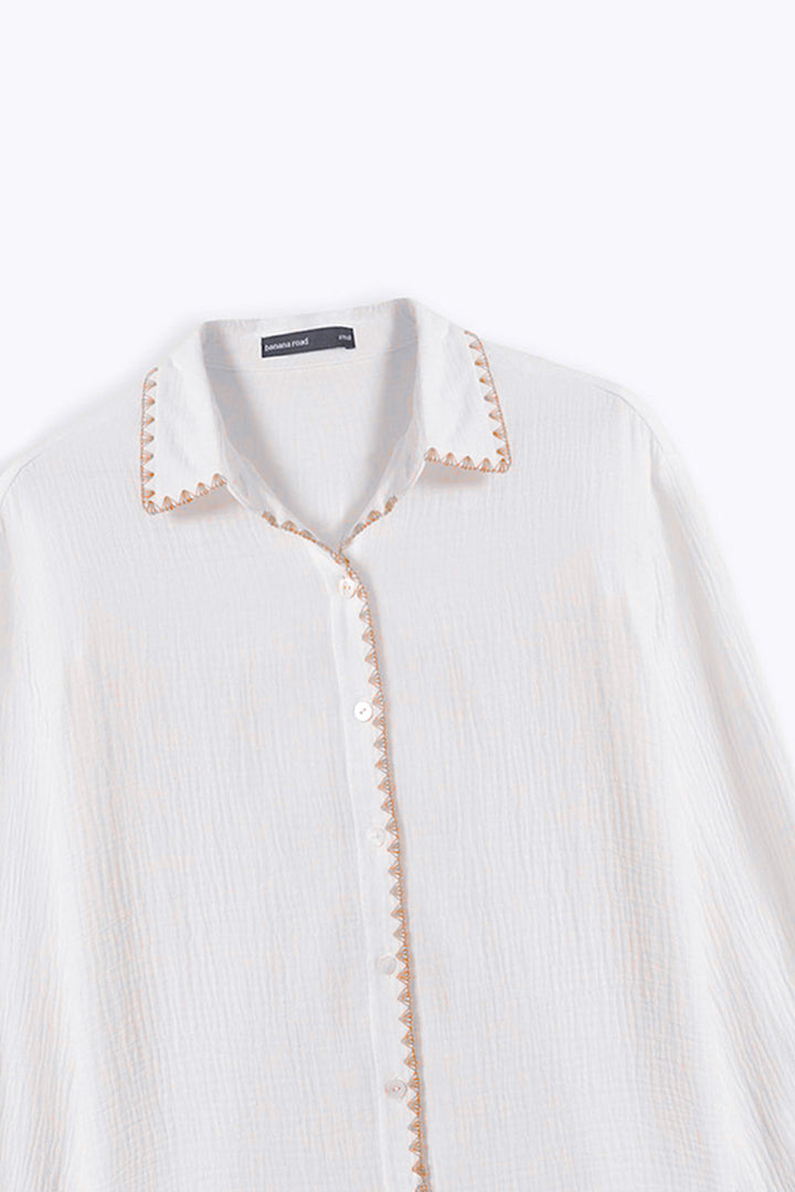 BEIGE MUSLIN RESORT SHIRT