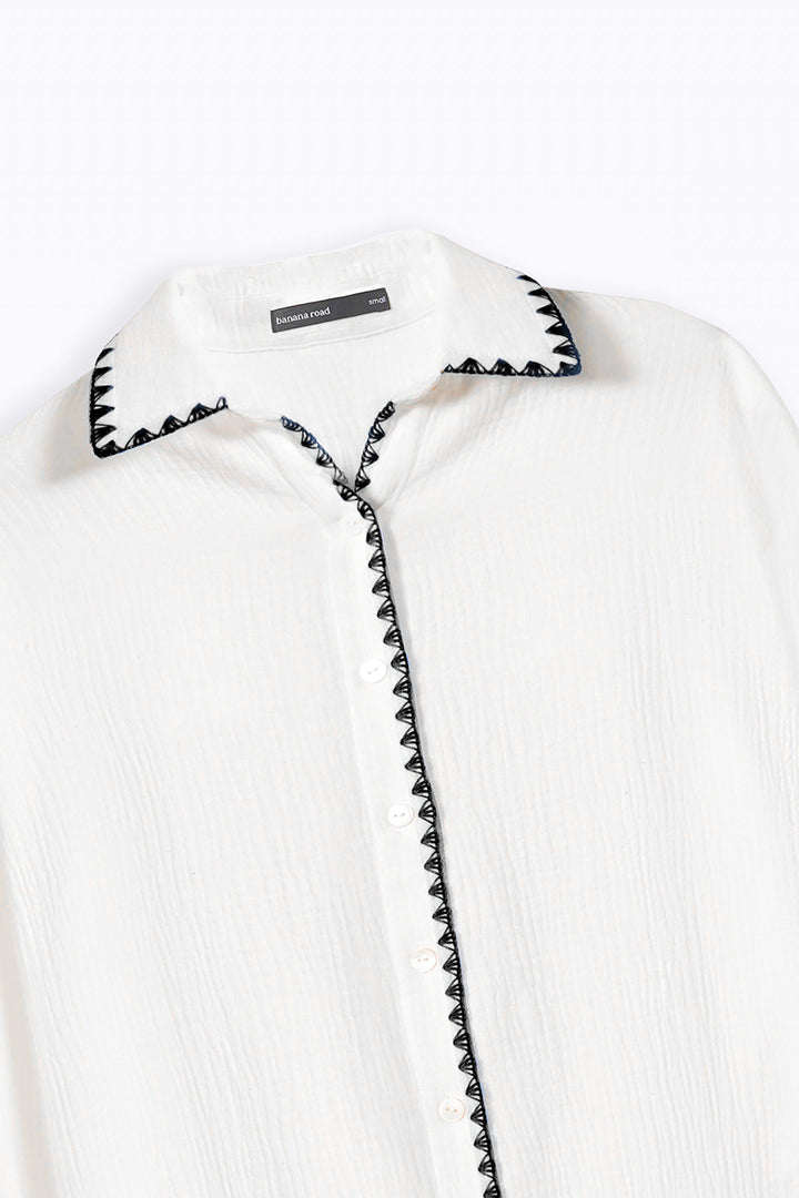BLACK MUSLIN RESORT SHIRT