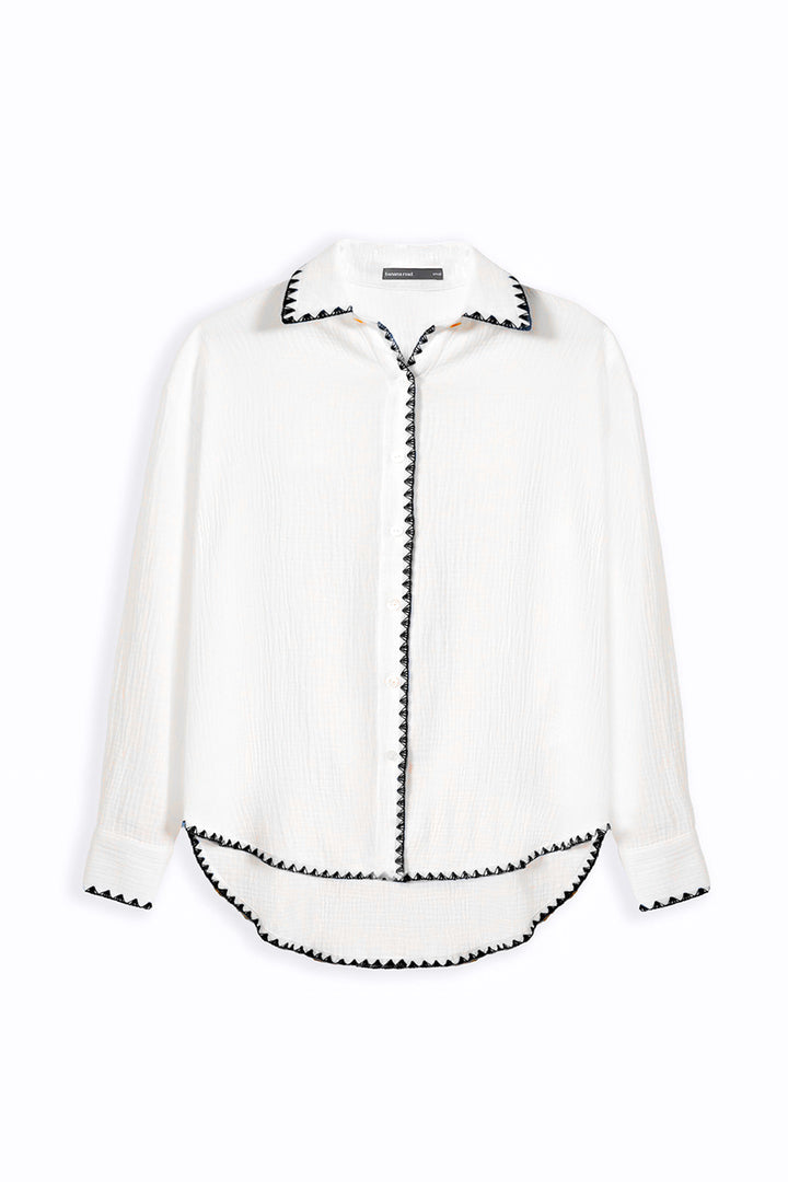BLACK MUSLIN RESORT SHIRT
