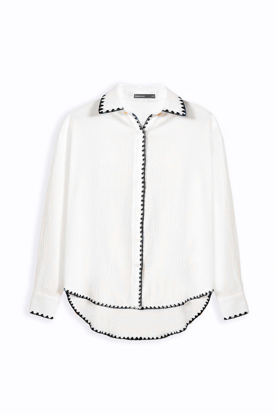 BLACK MUSLIN RESORT SHIRT