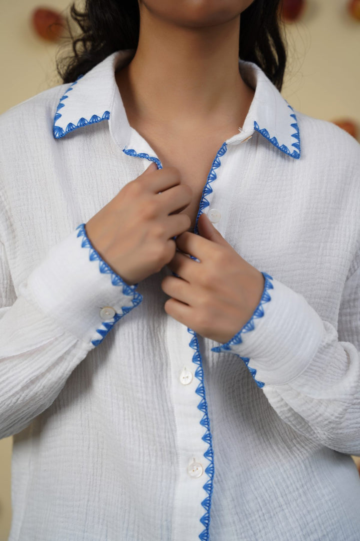 BLUE MUSLIN RESORT SHIRT