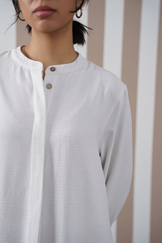 CREAM SLINKY LONG TUNIC