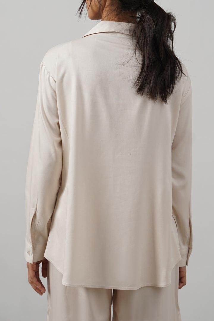 OFF WHITE WRAP BLOUSE SHIRT
