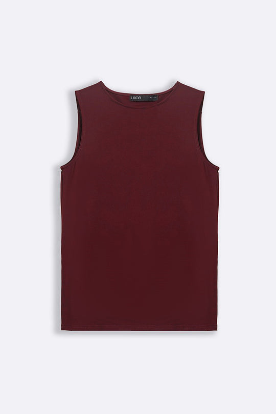 BURGUNDY OFF-DUTY STRETCHY TOP