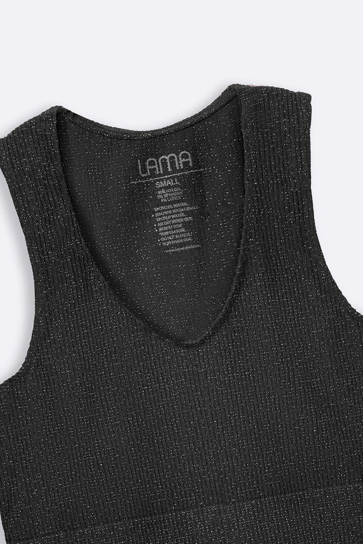 BLACK SHIMMER TANK TOP