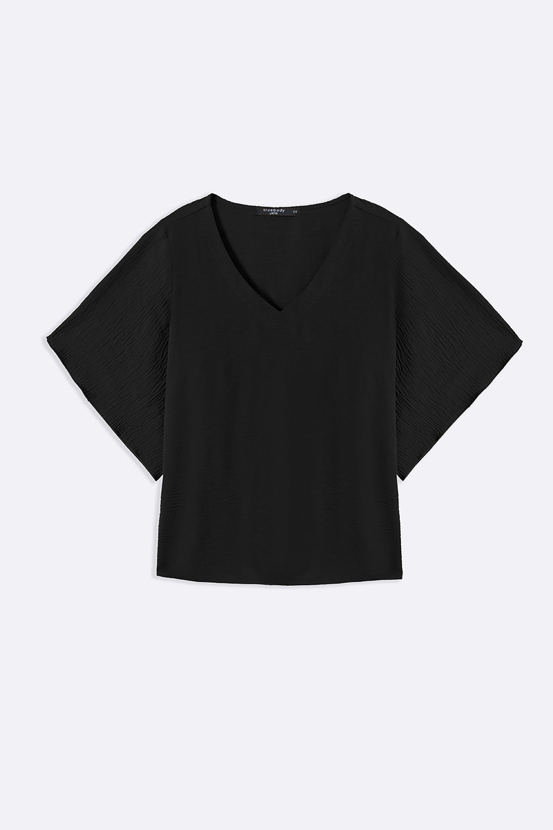 BLACK BATWING FLOWY SHIRT