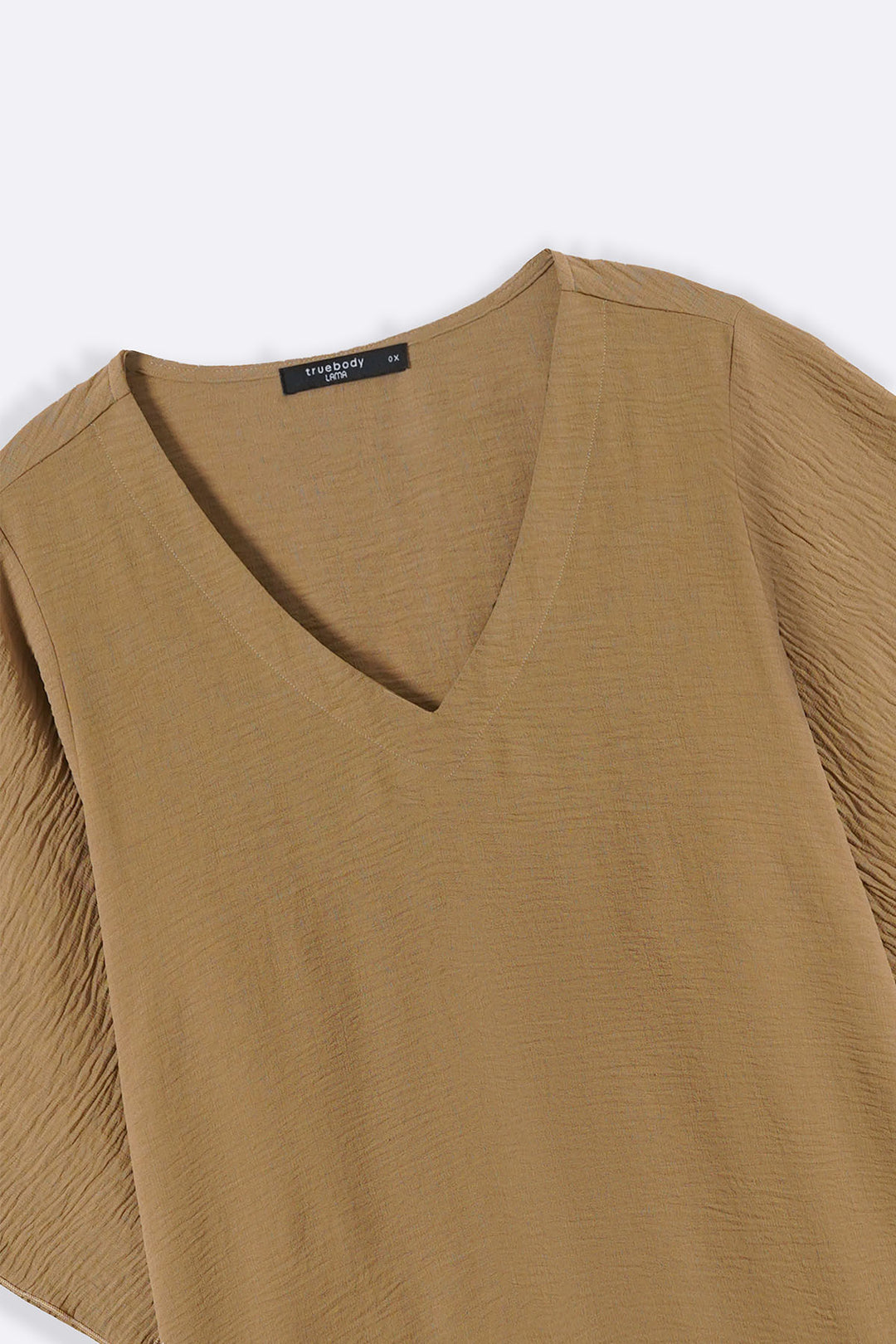 TAUPE BATWING FLOWY SHIRT