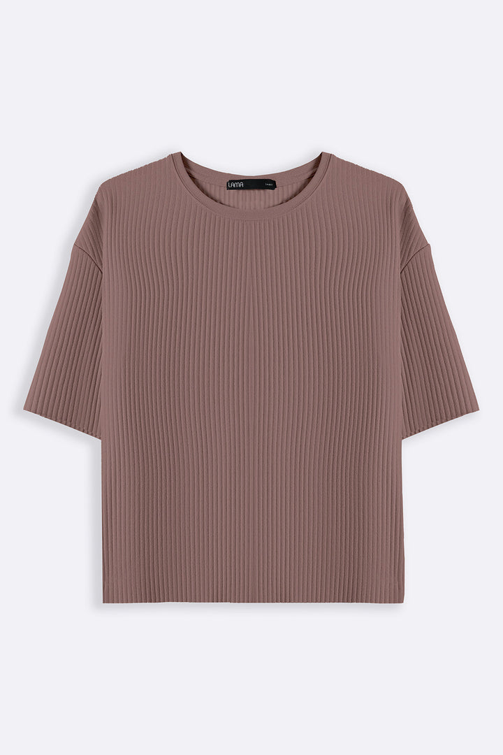 BROWN LINEA STRETCHY TEE