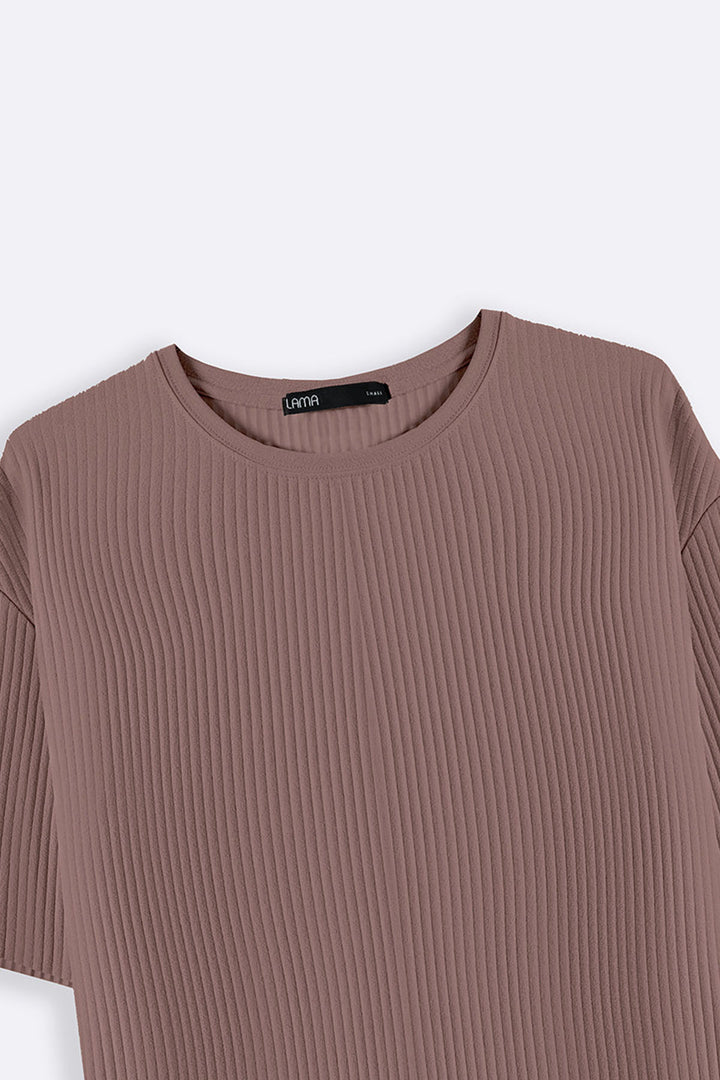 BROWN LINEA STRETCHY TEE