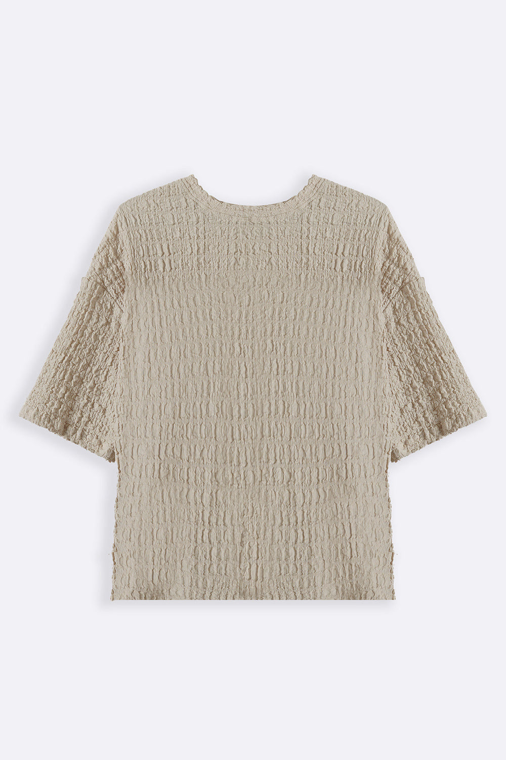 BEIGE BUBBLE CRINKLE TEE