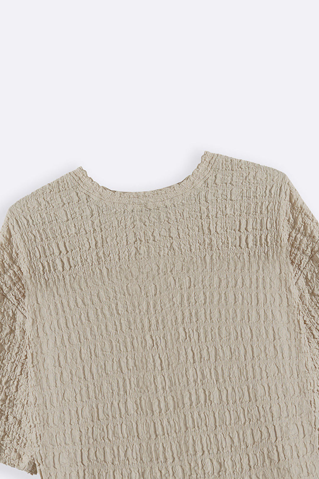 BEIGE BUBBLE CRINKLE TEE