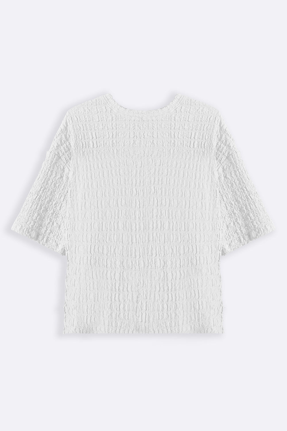 WHITE BUBBLE CRINKLE TEE