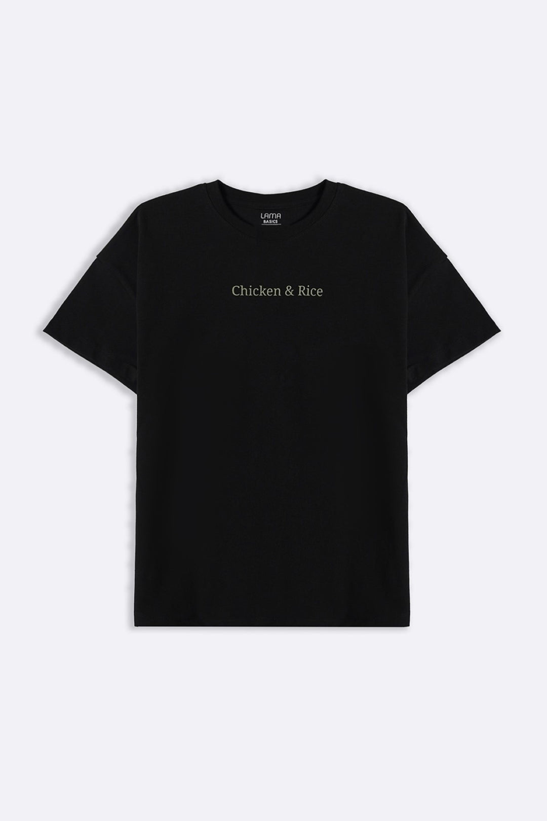 BLACK CHICKEN & RICE OVERSIZED TEE