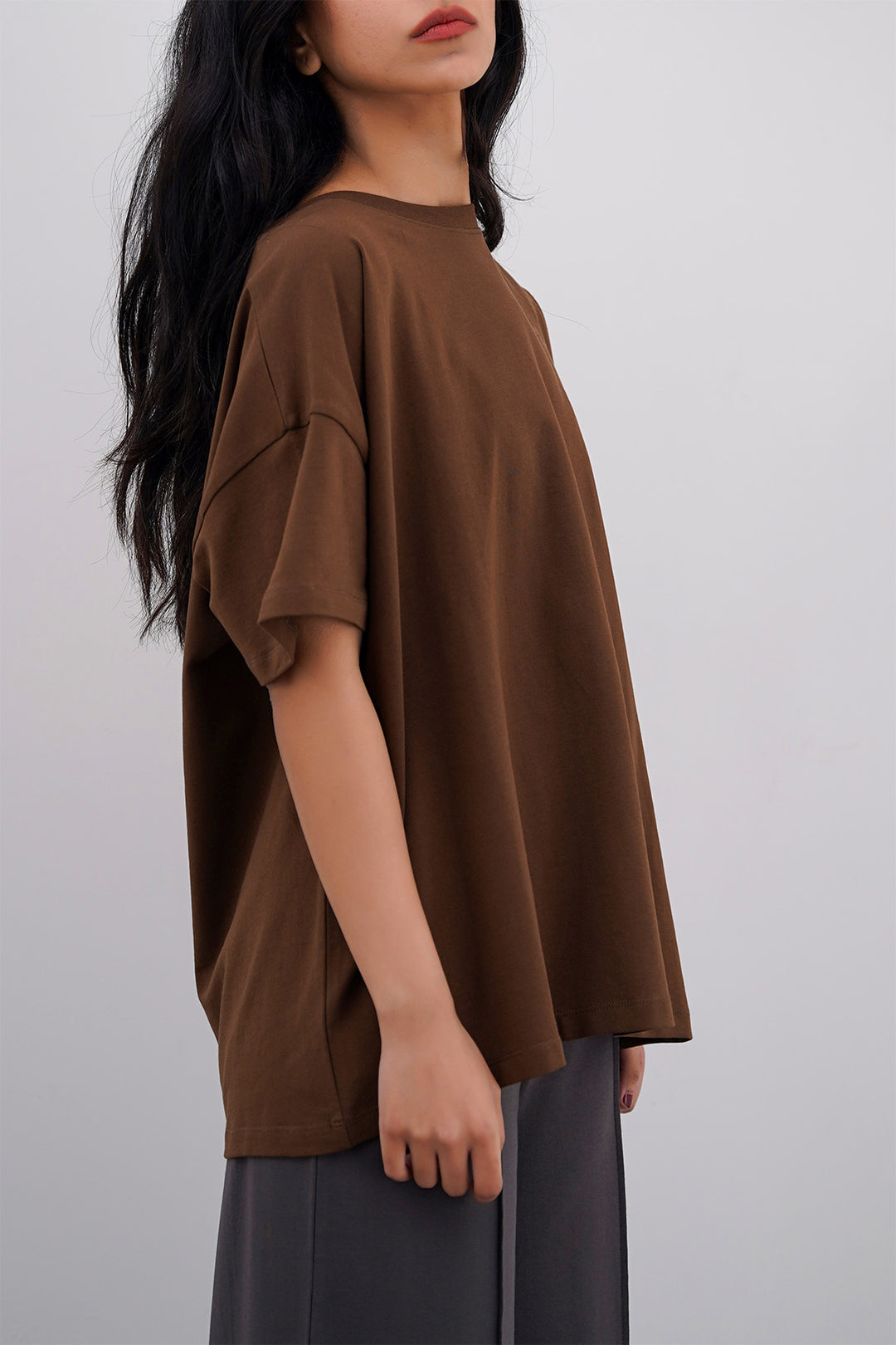 TAUPE CHAI & CHAMPA CLUB OVERSIZED TEE