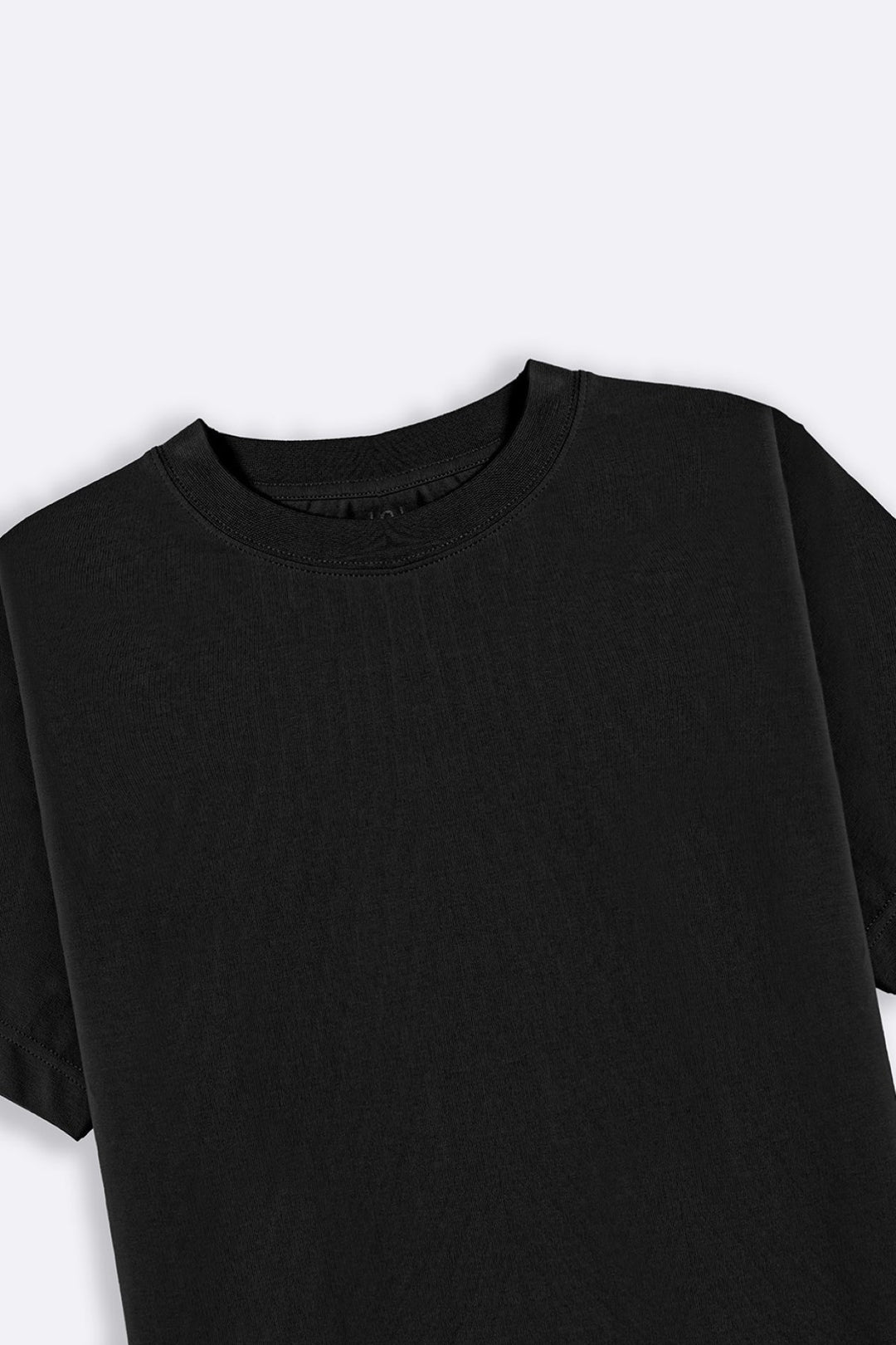 BLACK ALL- COTTON TEE