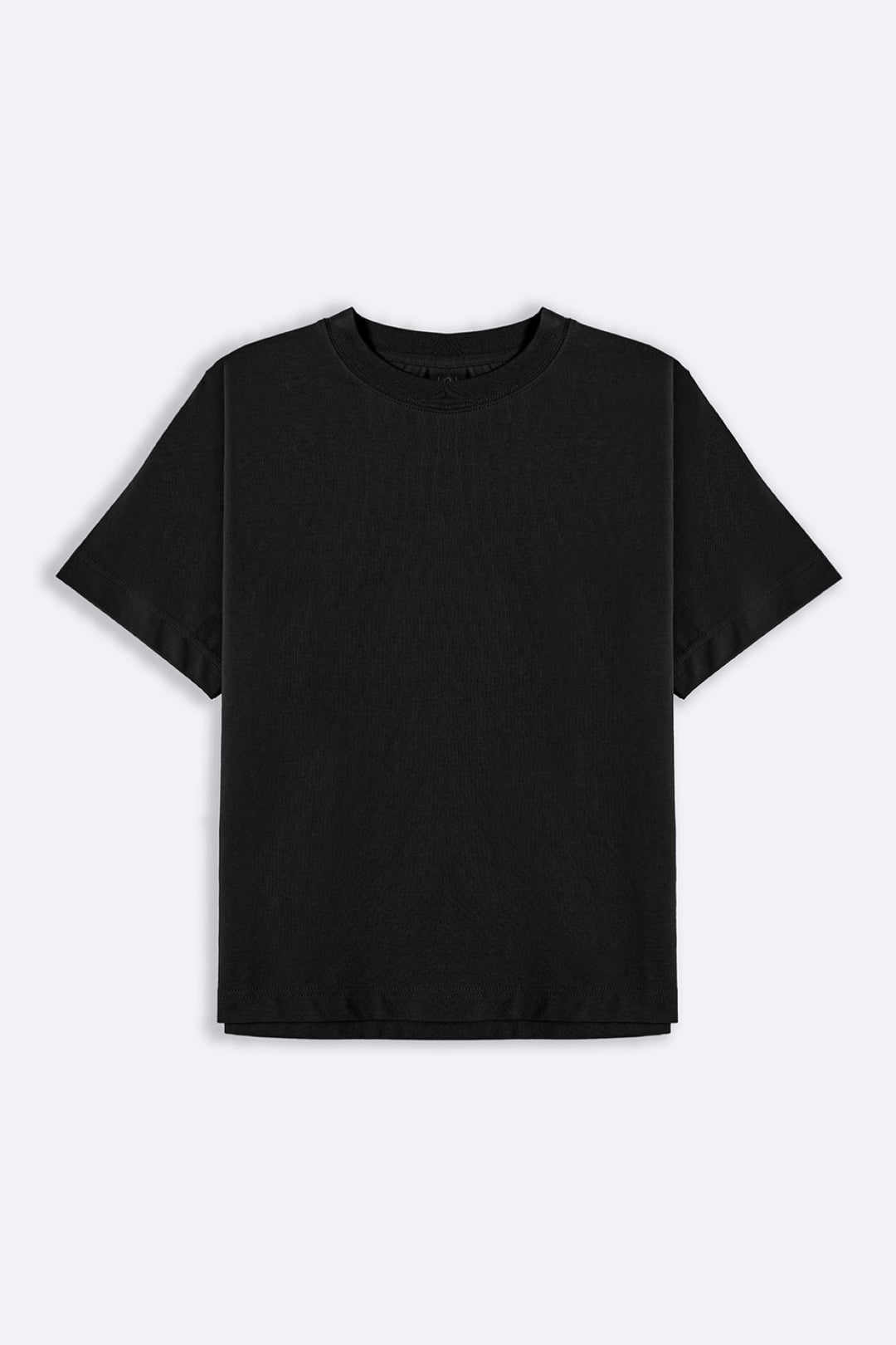 BLACK ALL- COTTON TEE