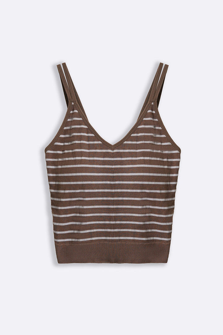 BROWN COMFORT BRA TANK TOP