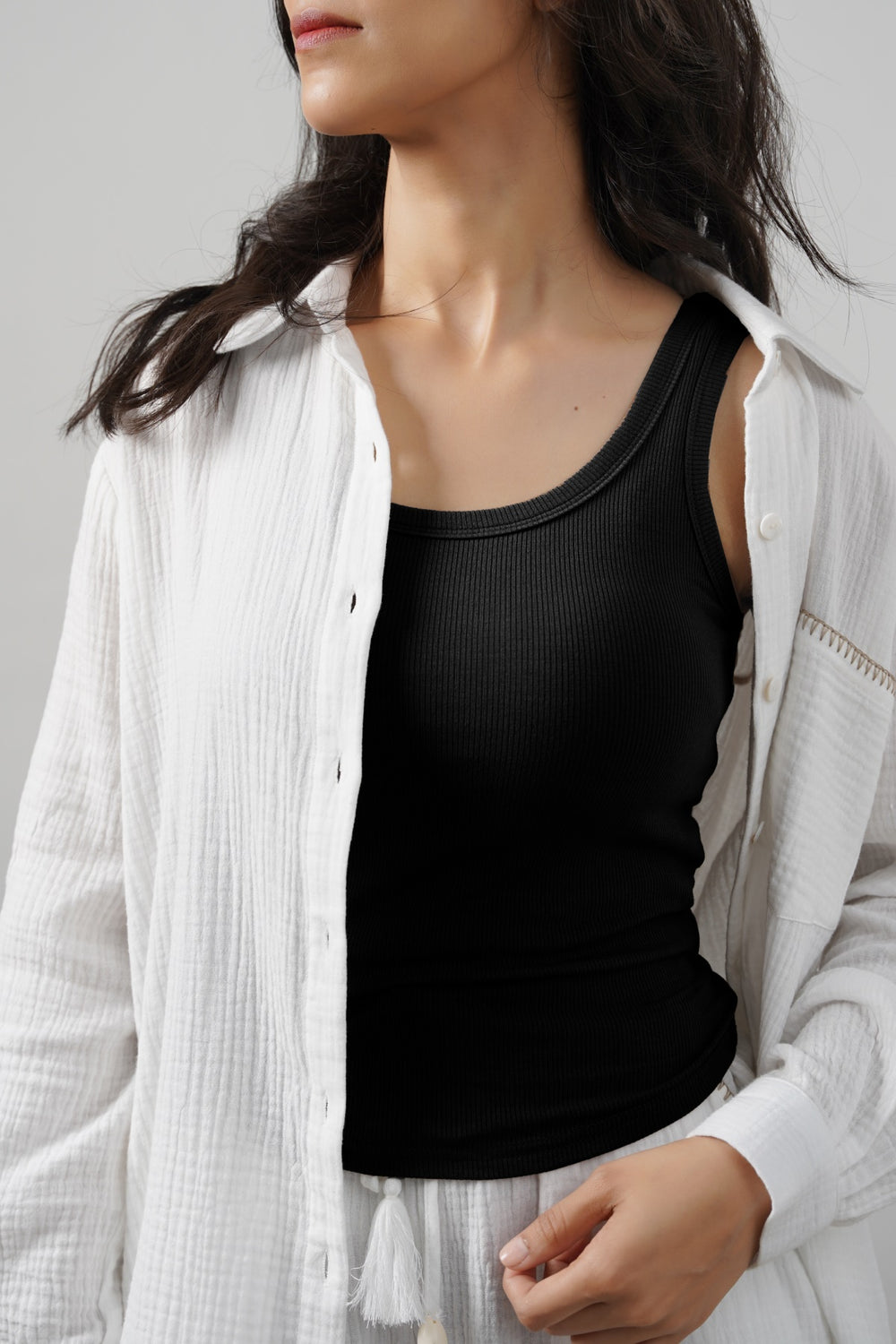 BLACK BRA TANK TOP