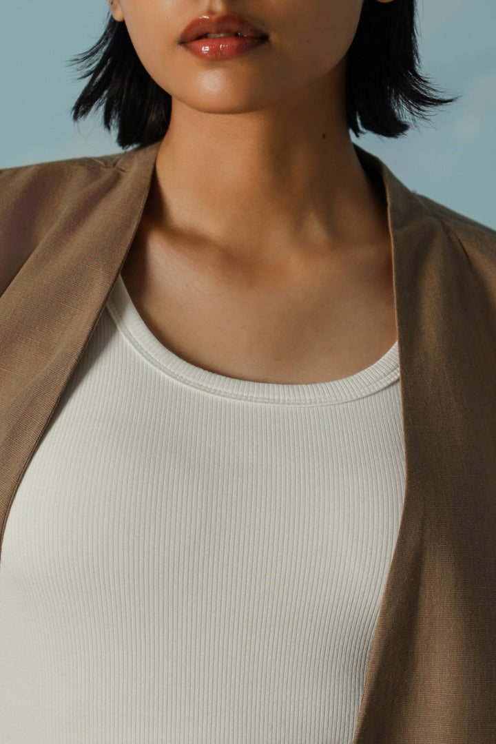 CREAM BRA TANK TOP