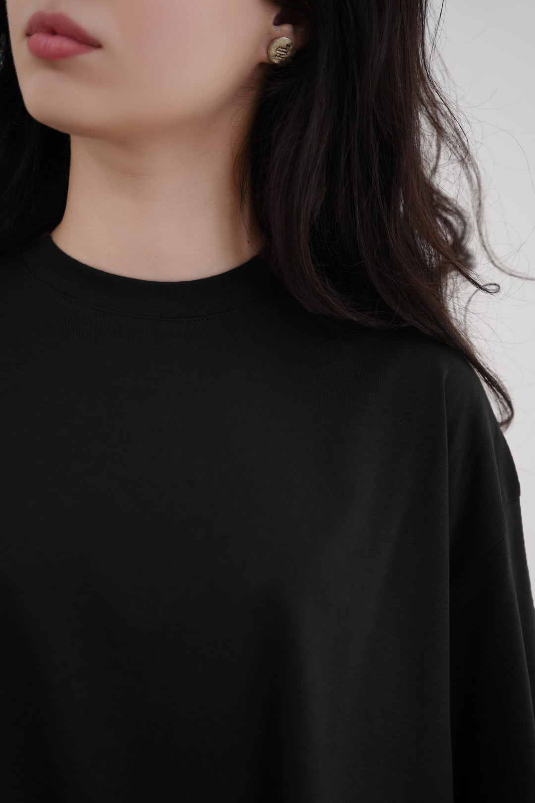 BLACK LYOCELL COTTON TEE