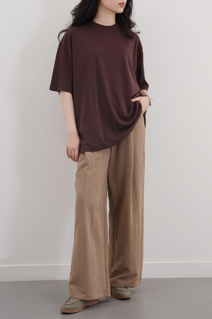 COFFEE LYOCELL COTTON TEE