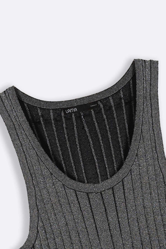 BLACK 70'S METALLIC TANK TOP