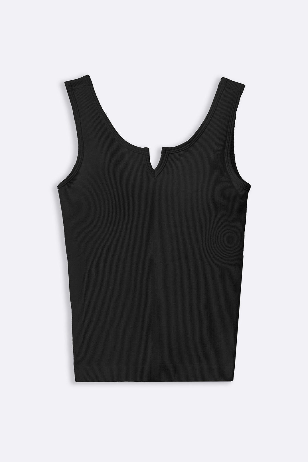BLACK RIBBED BRA TANK