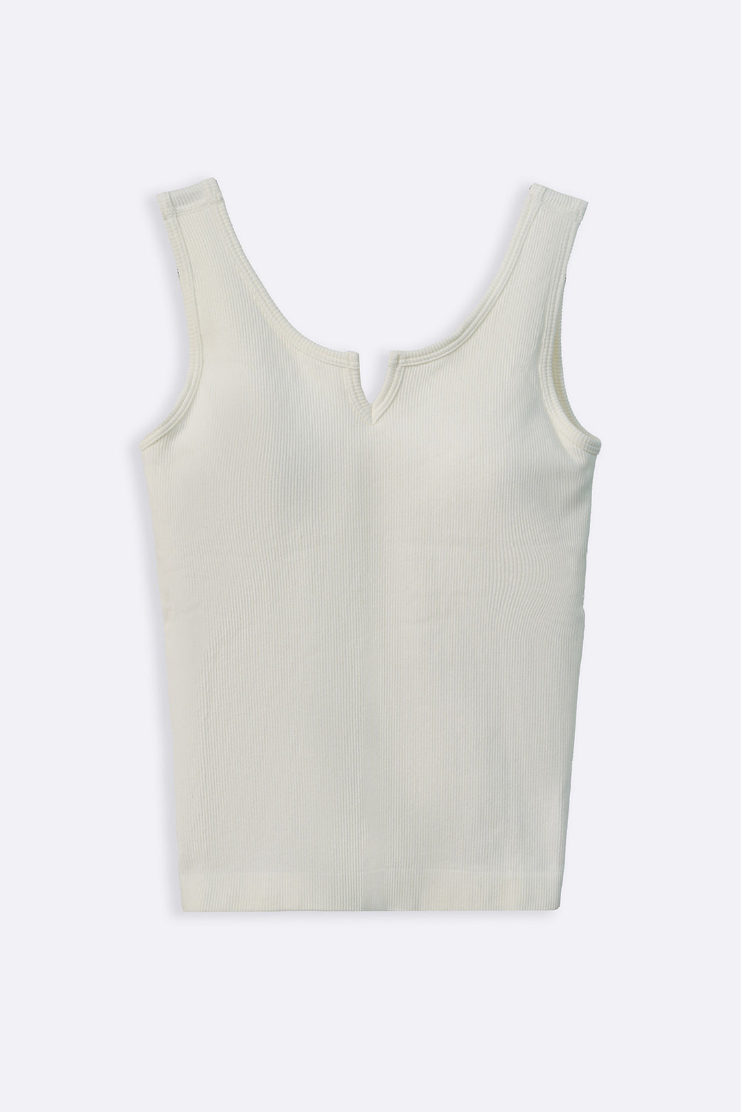 WHITE RIBBED BRA TANK