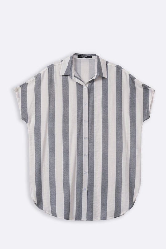BLACK CURVE STRIPED HOLIDAY TUNIC
