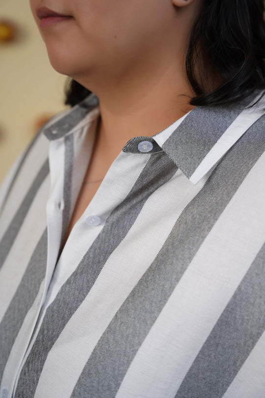 BLACK CURVE STRIPED HOLIDAY TUNIC