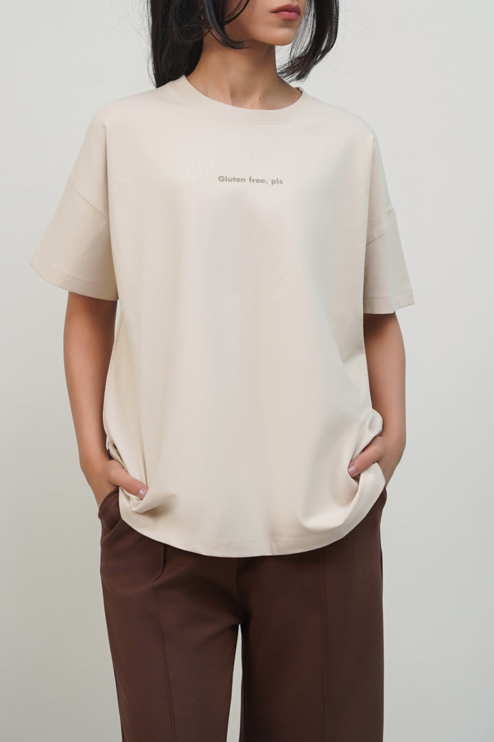 IVORY GLUTEN FREE PLS OVERSIZED TEE